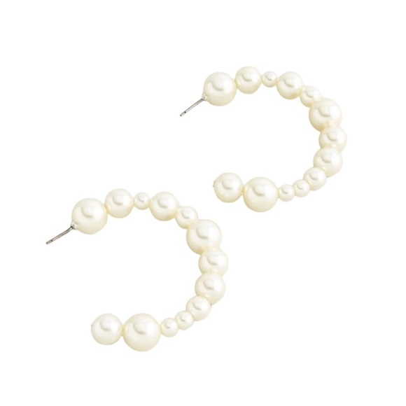 J. Crew Mixed Pearl Hoops - Picture 6 of 7